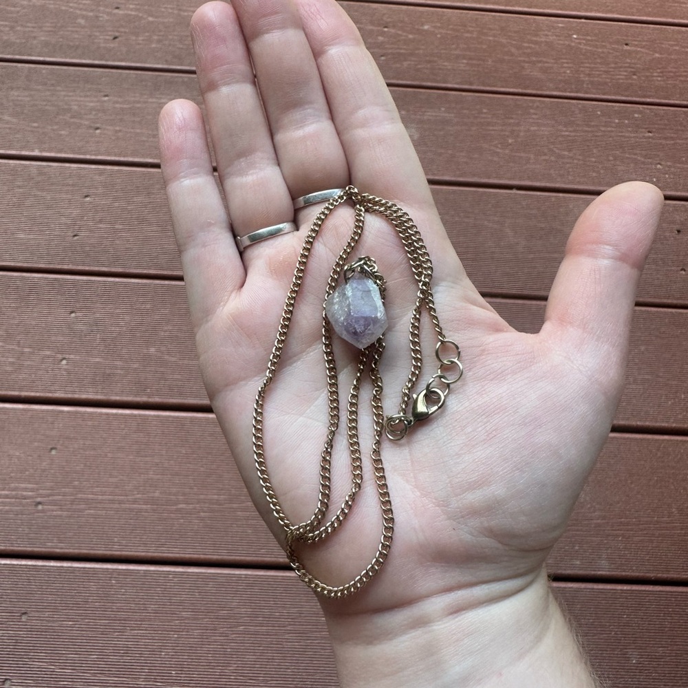 Handmade gold amethyst necklace